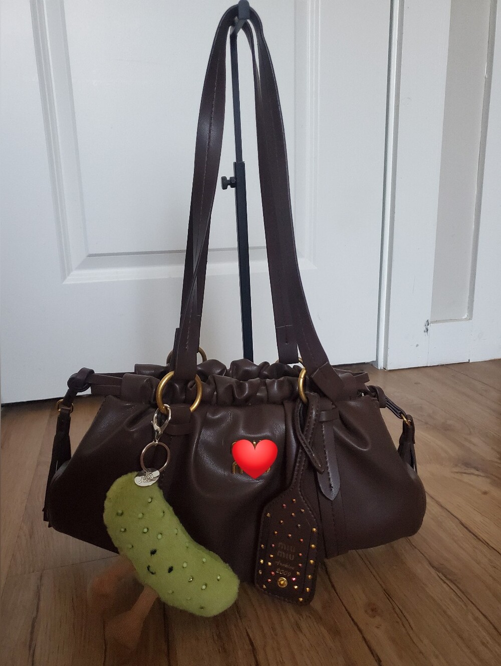 Women's Brown Vegan Leather Hobo Bag